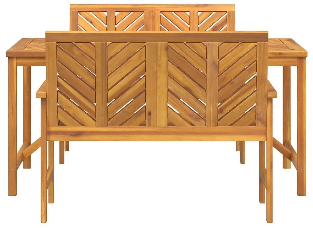 vidaXL Σέτ φαγητού για κήπο 3 pcs Καφέ Στερεό Ξύλο Ακακίας