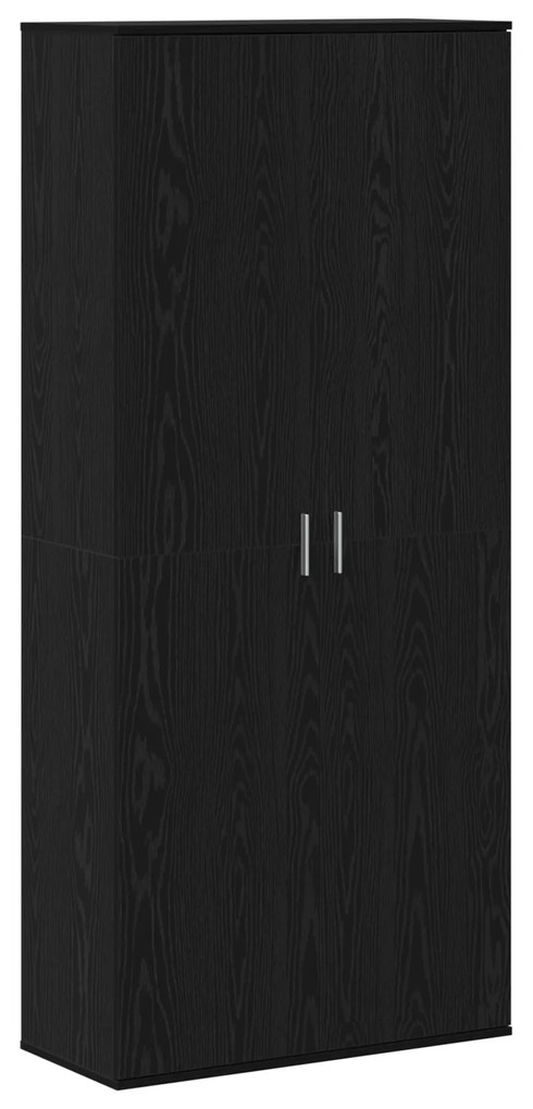 vidaXL Υψηλό ντουλάπι Μαύρης Δρυός 80x35x180 εκ. Επεξεργασμένο Ξύλο