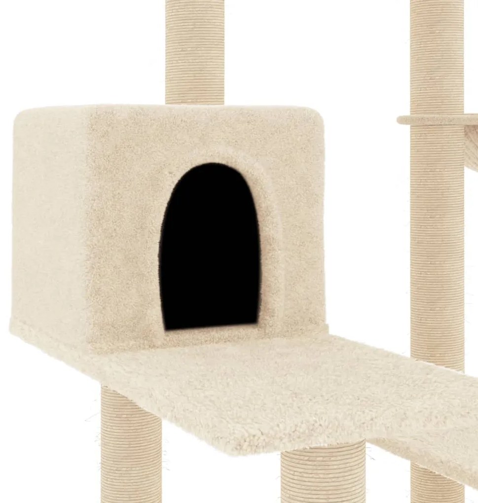 vidaXL Γατόδεντρο Κρεμ 82,5 εκ. με Στύλους Ξυσίματος από Σιζάλ