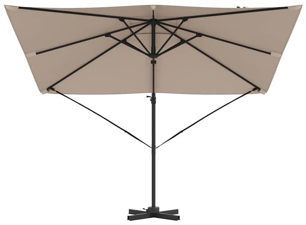 vidaXL Ρώμη Ομπρέλα Taupe 286 x 285 x 265 εκ Πολυεστέρας και Αλουμίνιο