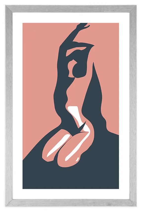 Αφίσα με πασπαρτού Η λεπτότητα του γυναικείου σώματος - 20x30 white