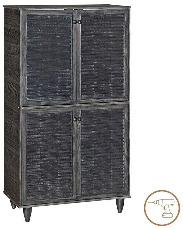 Παπουτσοθήκη-ντουλάπι Ronan pakoworld χρώμα wenge 70.5x35x122εκ