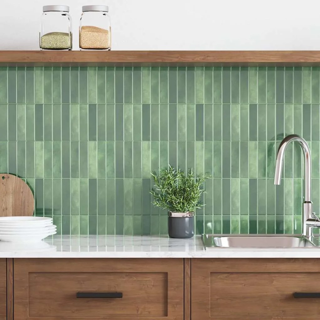 vidaXL Ορθογώνιο Πλακάκι 10 pcs Σκούρο Πράσινο 29 x 22.9 εκ.