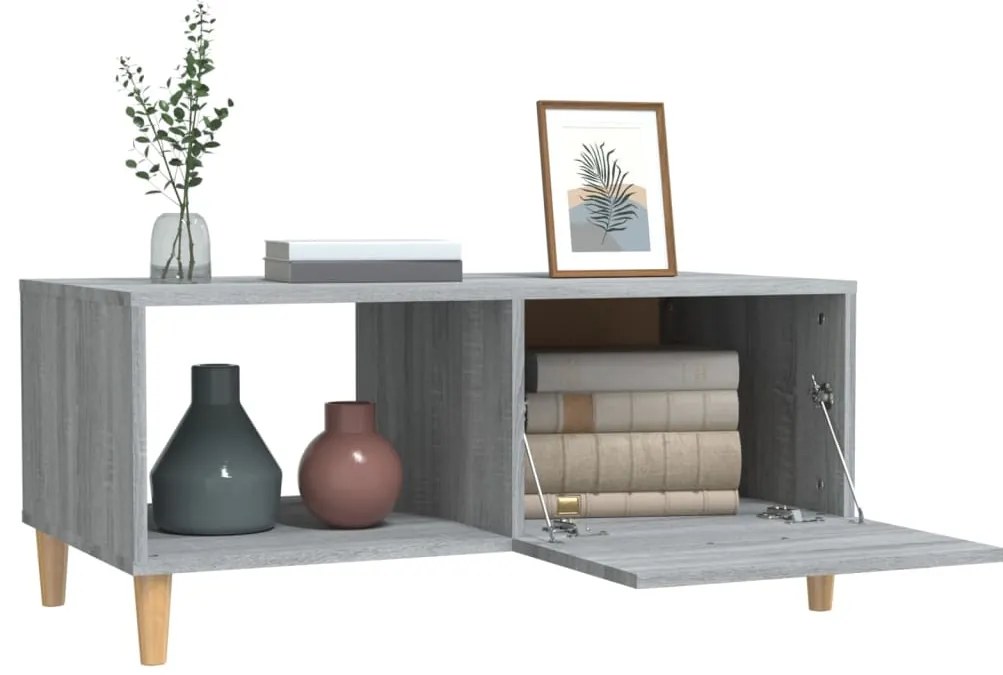 vidaXL Τραπεζάκι Σαλονιού Γκρι Sonoma 89,5x50x40εκ. Επεξεργασμένο Ξύλο