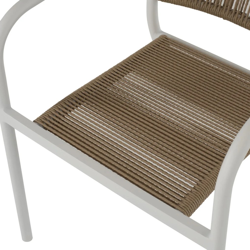 ΠΟΛΥΘΡΟΝΑ ΑΛΟΥΜΙΝΙΟΥ ΛΕΥΚΟ ΜΕ PE RATTAN WICKER  57x63x80Yεκ.