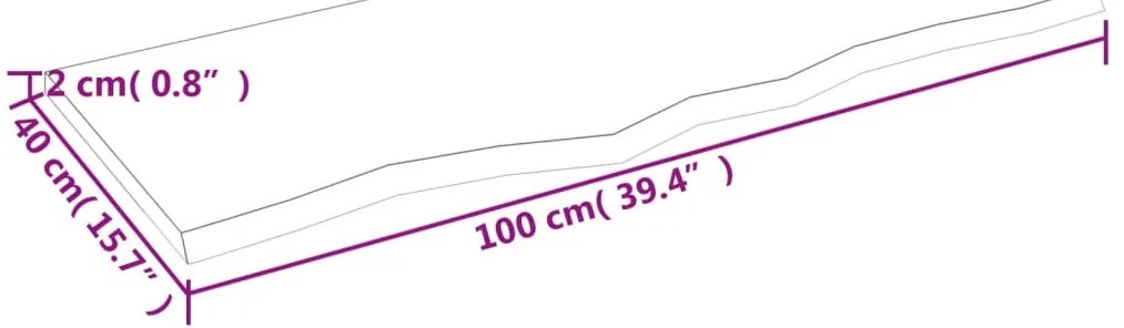 vidaXL Πάγκος Μπάνιου Σκούρο Καφέ 100x40x2 εκ. Επεξ. Μασίφ Ξύλο