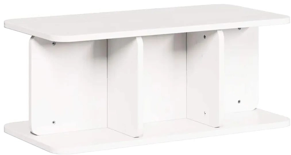 vidaXL Τραπεζάκι σαλονιού Λευκό 80 x 39.5 x 33.5 εκ Μασίφ ξύλο πεύκου