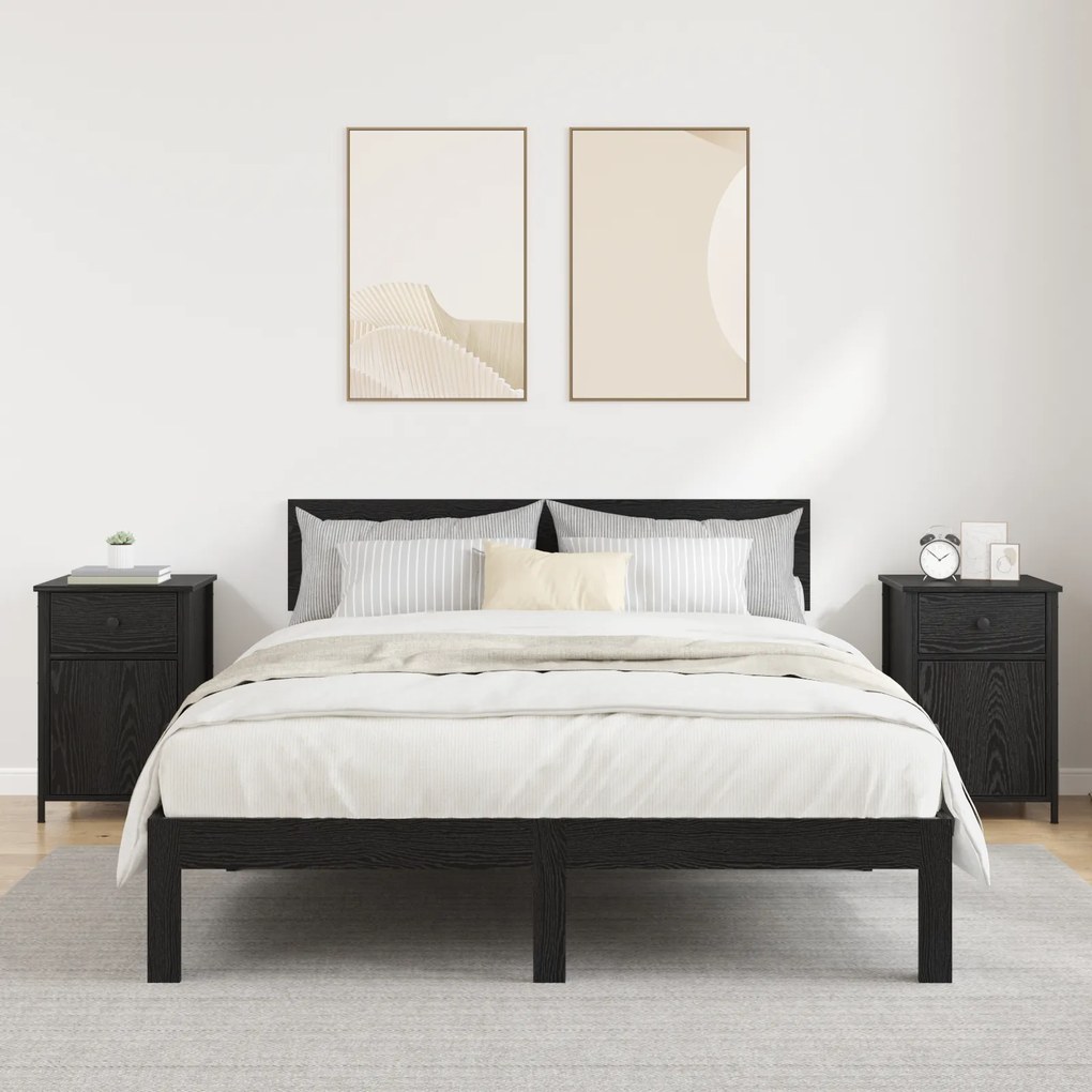 vidaXL Κομοδίνα 2 τεμάχια Μαύρης Καρυδιάς 40x42x60 εκ. Επεξεργασμένο ξύλο