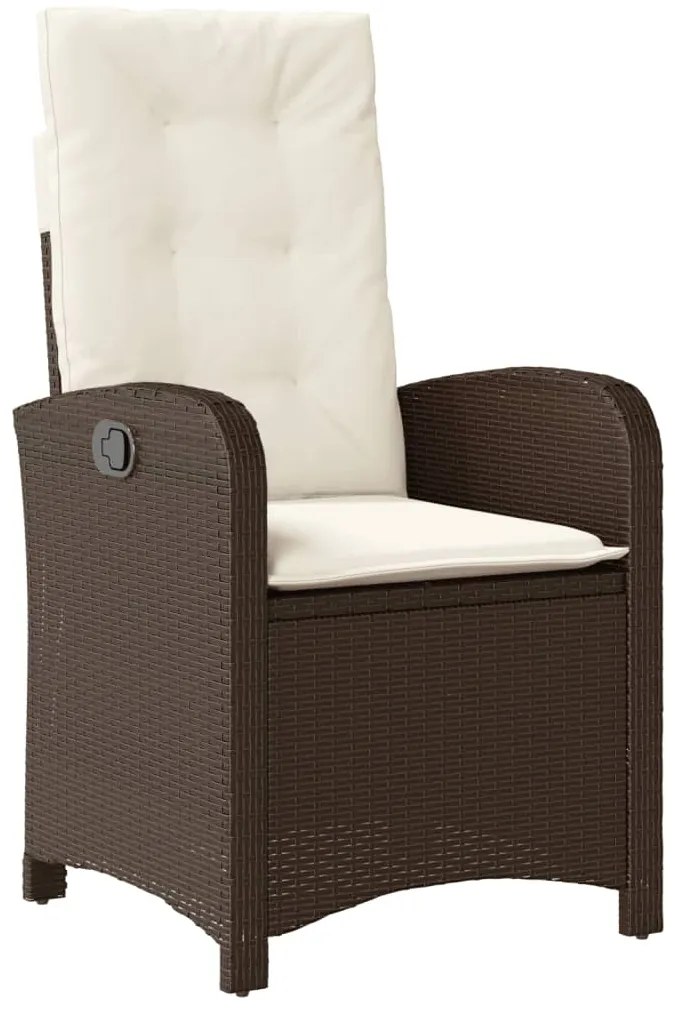 vidaXL Σετ Τραπεζαρίας Κήπου 7 τεμ. Καφέ Συνθετικό Ρατάν με Μαξιλάρια