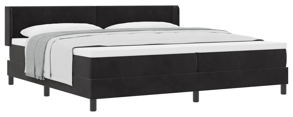 vidaXL Κρεβάτι με Στρώμα Μαύρο 200x200 cm Βελούδινο