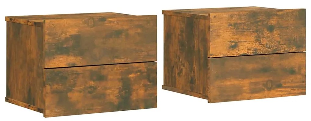 vidaXL Κομοδίνα 2 Τεμ. Καπνιστή Δρυς 40x30x30 εκ. από Επεξεργ. Ξύλο