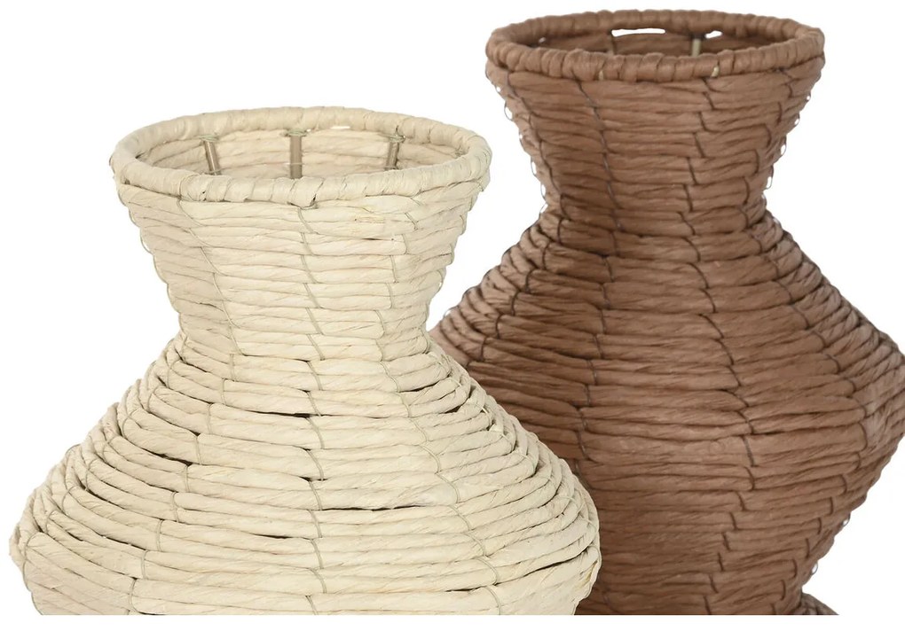 Βάζο Home ESPRIT Καφέ Φυσικό Urban 20 x 20 x 70 cm (x2)