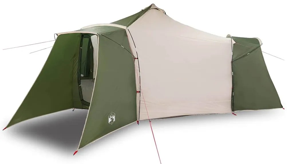 vidaXL Σκηνή Τιπί με στέγη Πράσινο και μπεζ 492 x 492 x 275 εκ ύφασμα