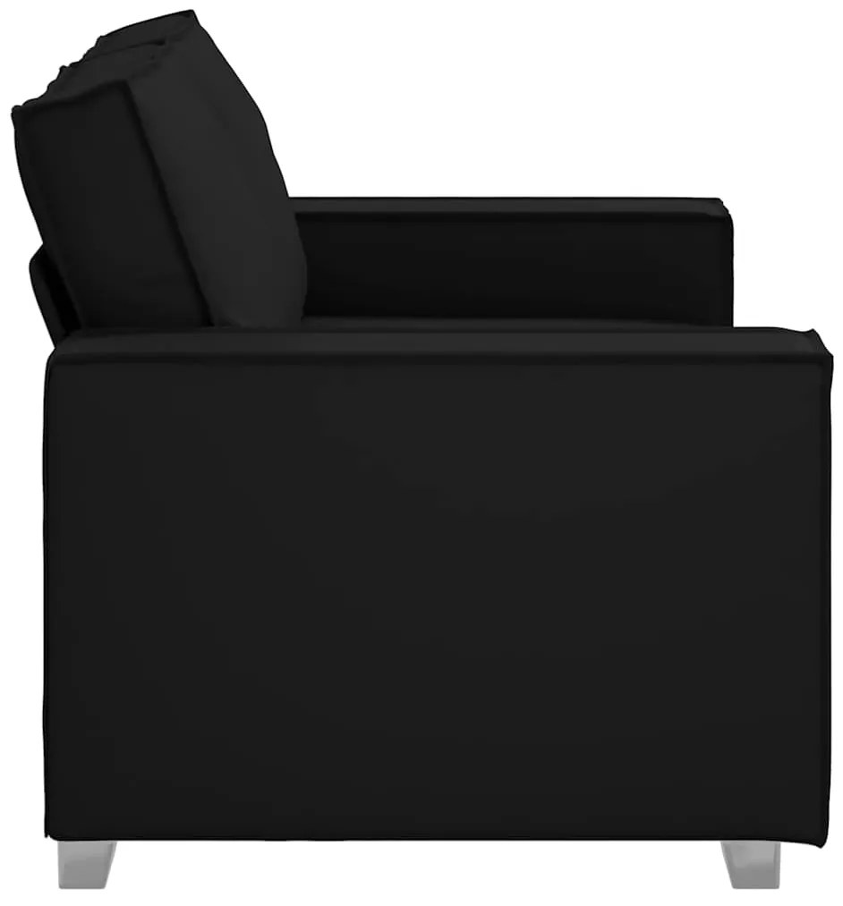 vidaXL Πολυθρόνα-καναπές με μαξιλάρι Μαύρο 160 x 78 x 84 εκ. Δερματίνη