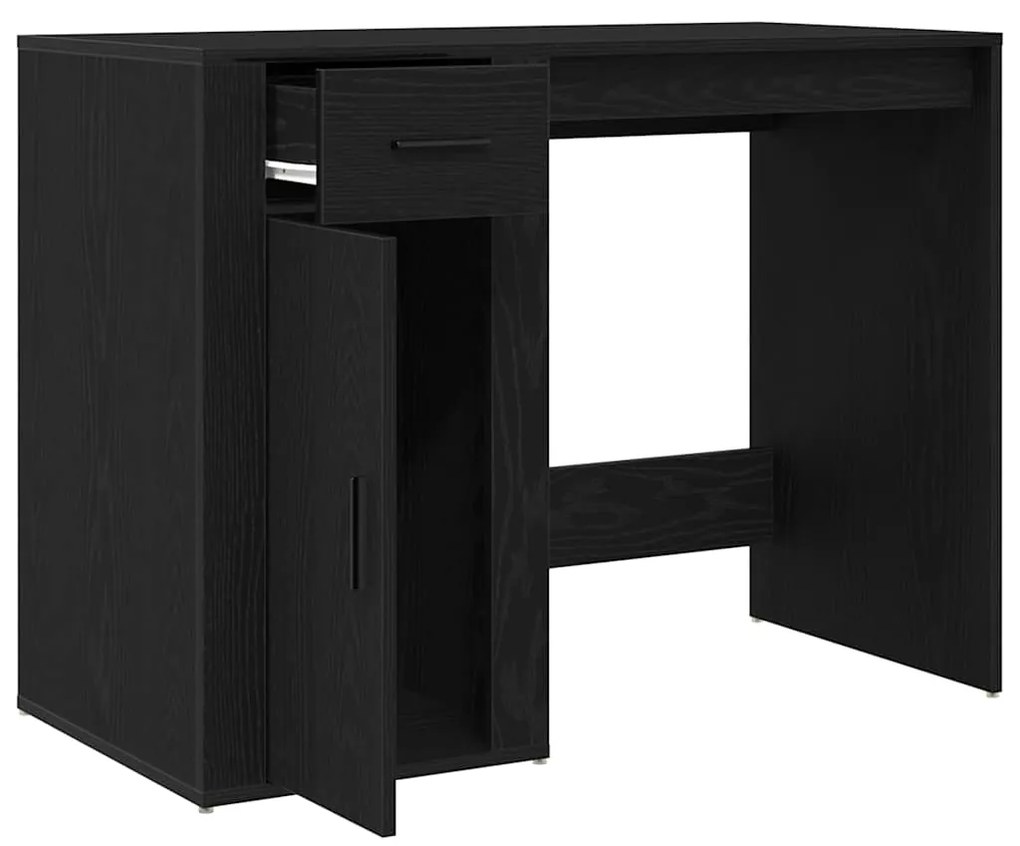 vidaXL Γραφείο με πόρτα Μαύρη Οξυά 100 x 49 x 74 εκ Επεξεργασμένο ξύλο