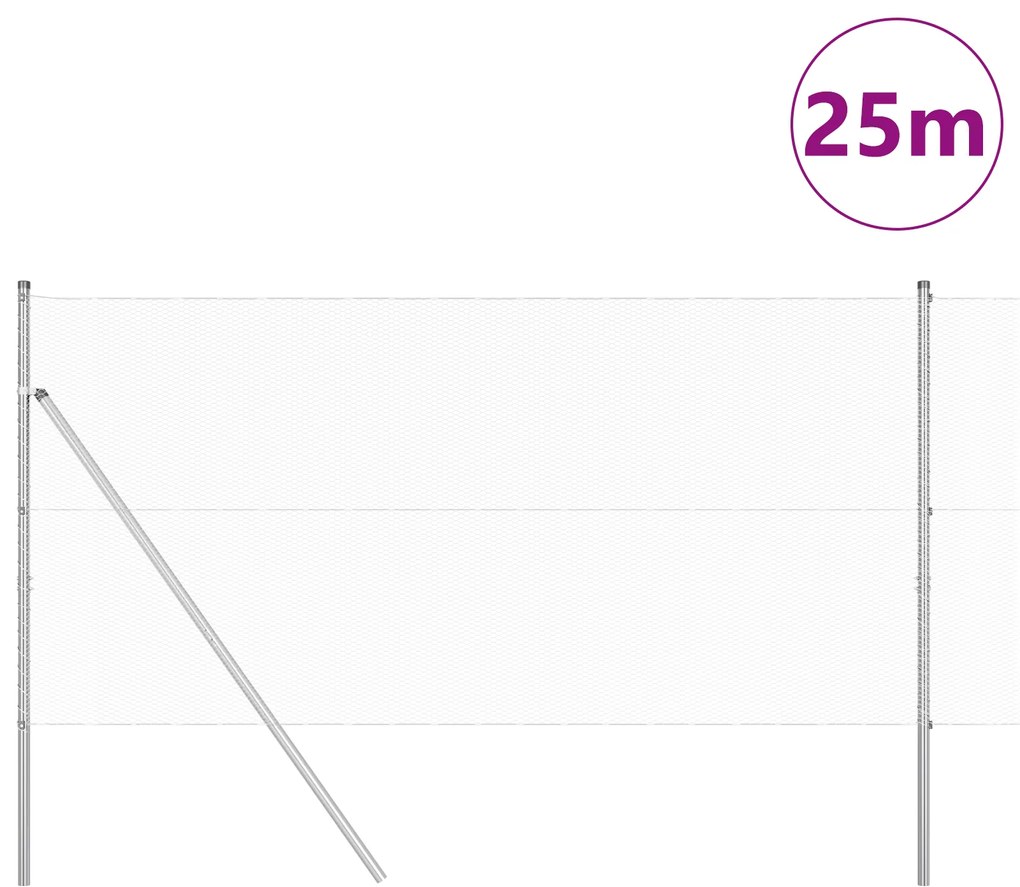 vidaXL Σετ Φράκτης Σετ 2 Γαλβανισμένο Ατσάλι 25 x 1 μ