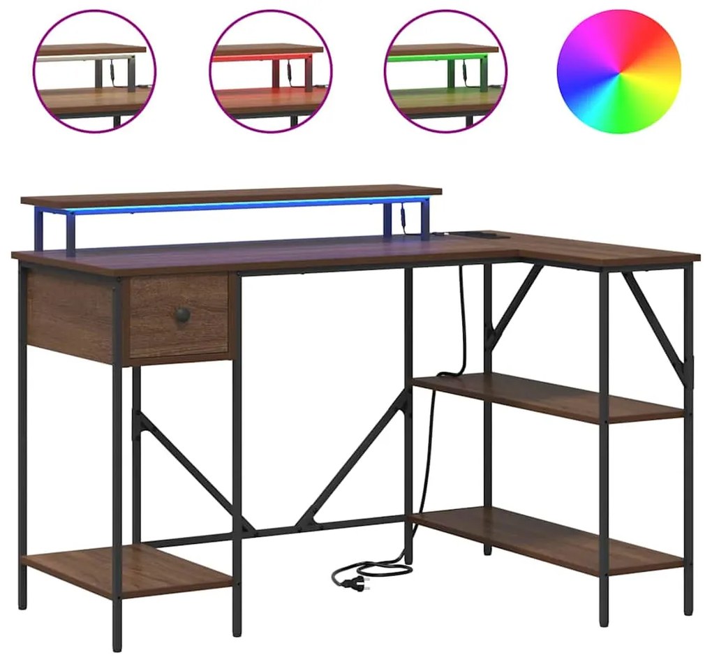 vidaXL Γραφείο Καφέ δρυς 120 x 79 x 86,5 εκ. Επεξεργασμένο ξύλο
