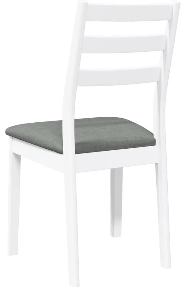 vidaXL Καρέκλες τραπεζαρίας με μαξιλάρια 2 τεμάχια Λευκό μασίφ ξύλο