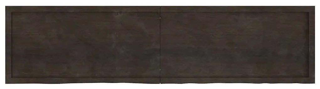 vidaXL Πάγκος Μπάνιου Σκούρο Καφέ 200x50x(2-4) εκ. Επεξεργ. Μασίφ Ξύλο