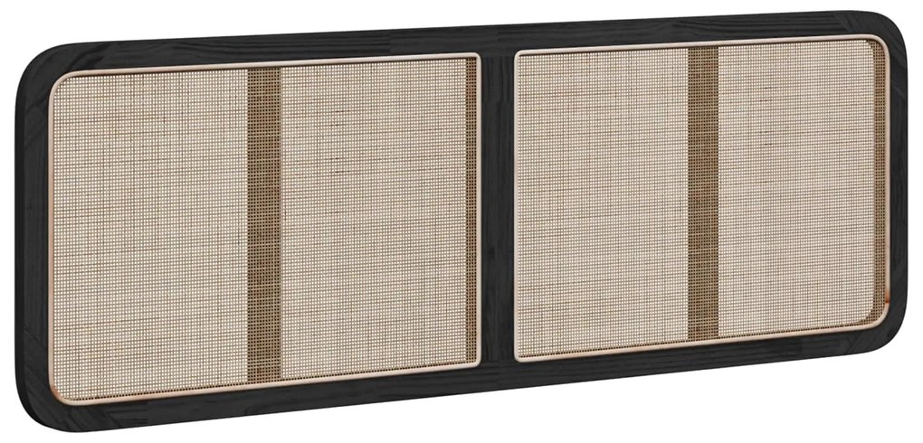 vidaXL Κεφαλάρι με κεφαλάρι Μαύρο 160 x 55 x 3 εκ. Ρατάν