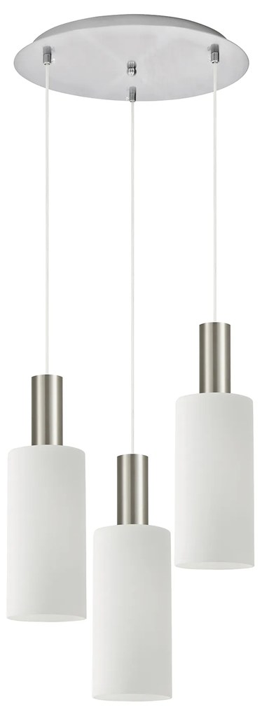 Φωτιστικό Οροφής  SE21-NM-4-3NM-GL3 ADEPT TUBE Nickel Matt Pendant White Glass+ - 77-8474 - 51W - 100W - 77-8474