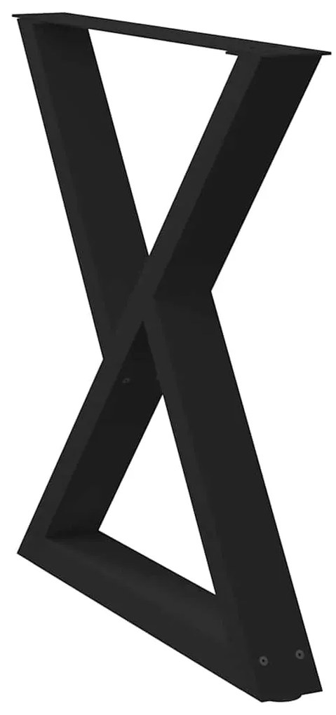 vidaXL Πόδια Τραπεζαρίας 2 τεμ. Μαύρο 80x(72-73,3) εκ. Ατσάλι