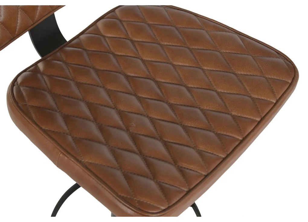 Σκαμπό Home ESPRIT Δέρμα Σίδερο