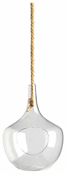JΚ Home Décor - Μπάλα Γυαλίνη με Άνοιγμα &amp; Σχοινί 17x26cm