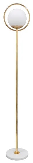 VERSAILLES 01541 Μοντέρνο Φωτιστικό Δαπέδου Μονόφωτο Μεταλλικό Χρυσό με Milky Γυαλί Φ25 x Υ150cm