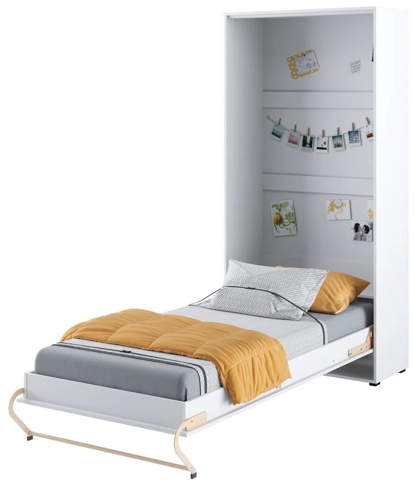 Σετ επίπλων Concept Pro Lenart AH145, Άσπρο, Πλαστικοποιημένη μοριοσανίδα, Τάβλες για Κρεβάτι, 90x200, Ενιαίος, Με κρεβάτι, Με πρόσθετο εξοπλισμό, Άσπρο