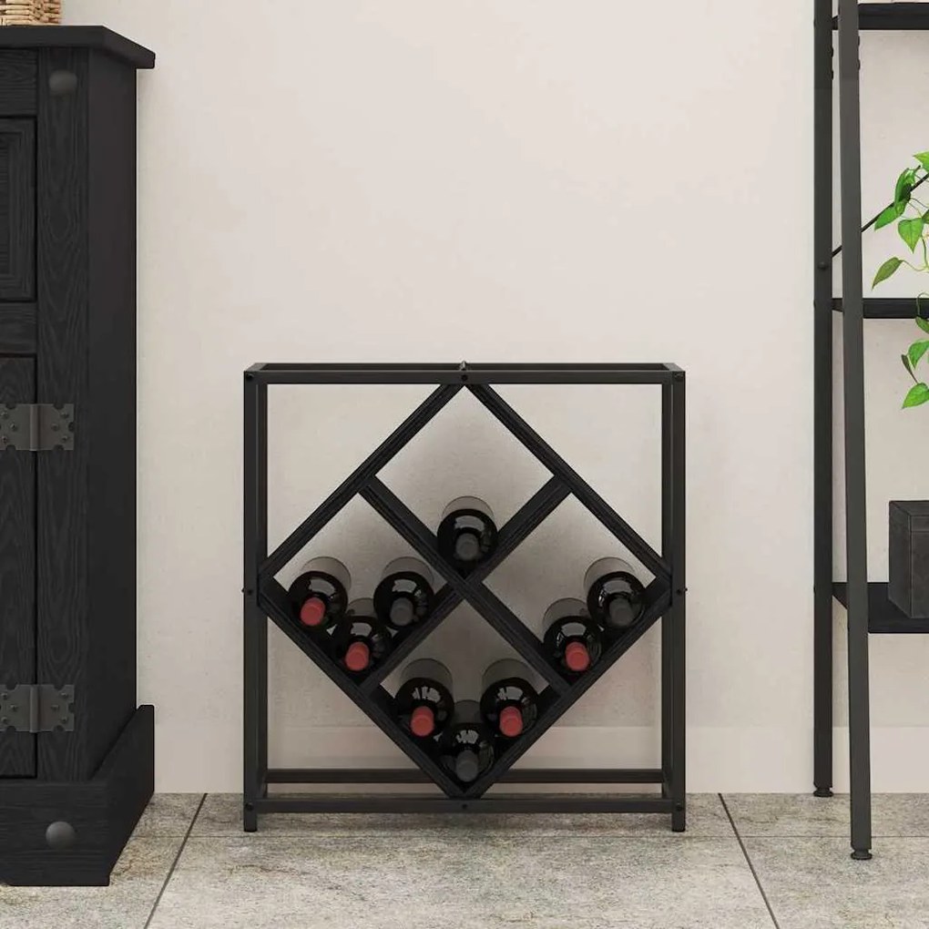 vidaXL Ράφι κρασιού Μαύρη Δρυς 51x18x52,5 εκ Επεξεργασμένο Ξύλο