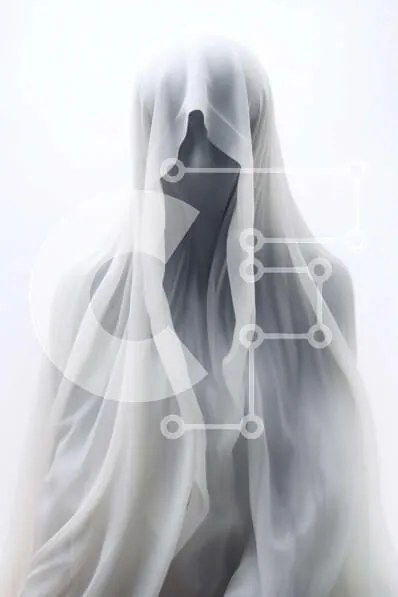 Intra Συλλεκτικό Ξύλινο Παζλ Plywood  4mm - Ghostly Figure σε λευκό Σε Ξύλινο Κουτί - Διαστάσεις Puzzle: 10x10 cm – 25 κομμάτια