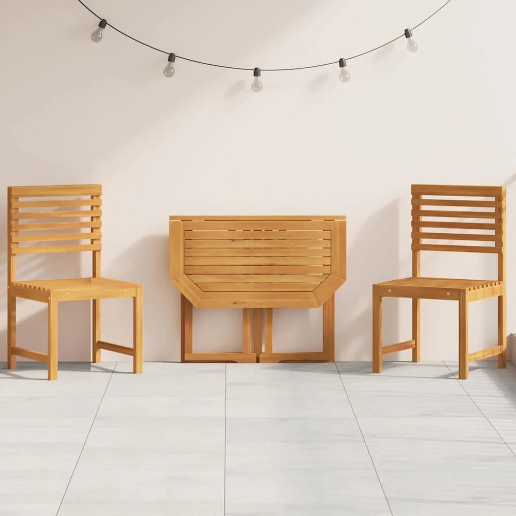 vidaXL Σετ Μπιστρό Κήπου 3 pcs Καφέ Μασίφ ξύλο ακακίας
