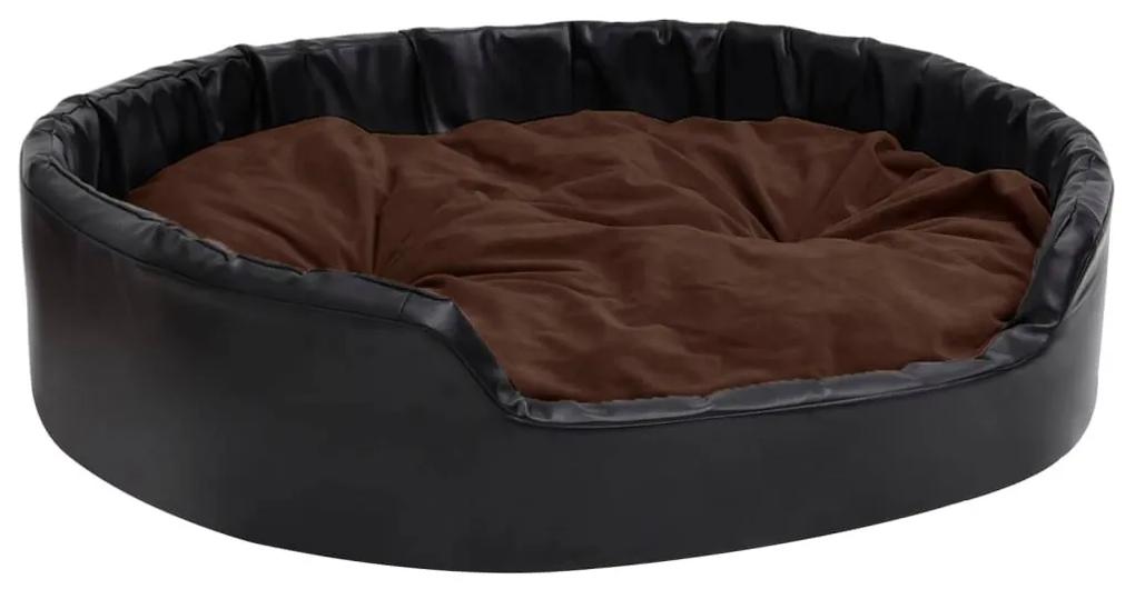 Κρεβάτι Σκύλου Μαύρο/Καφέ 99 x 89 x 21 εκ. Βελουτέ/Συνθ. Δέρμα - Μαύρο