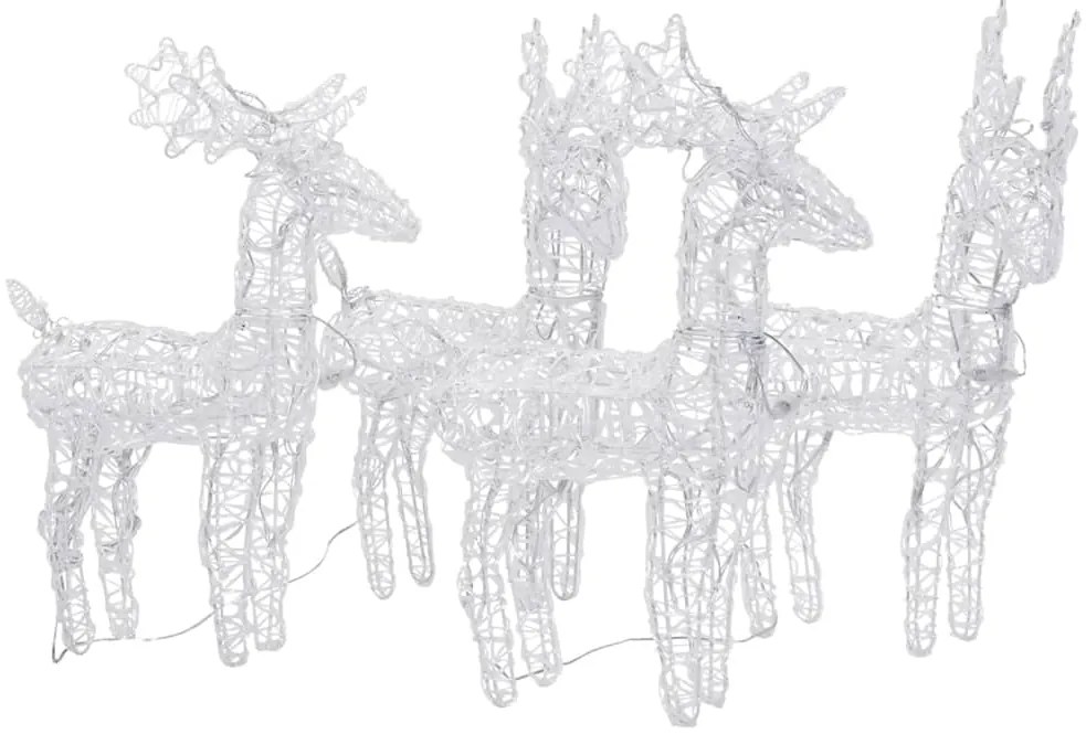 vidaXL Χριστουγεννιάτικοι Τάρανδοι 4 τεμ. 160 LED Πολύχρωμοι Ακρυλικοί