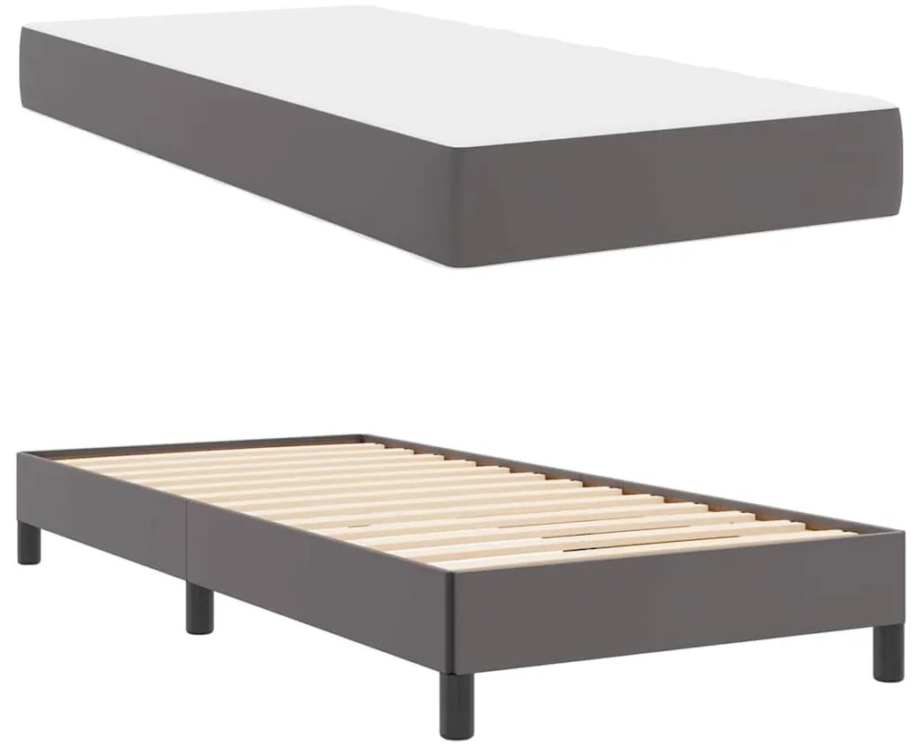 vidaXL Κρεβάτι Άλλο Γκρι 80 x 200 cm Τεχνητό δέρμα