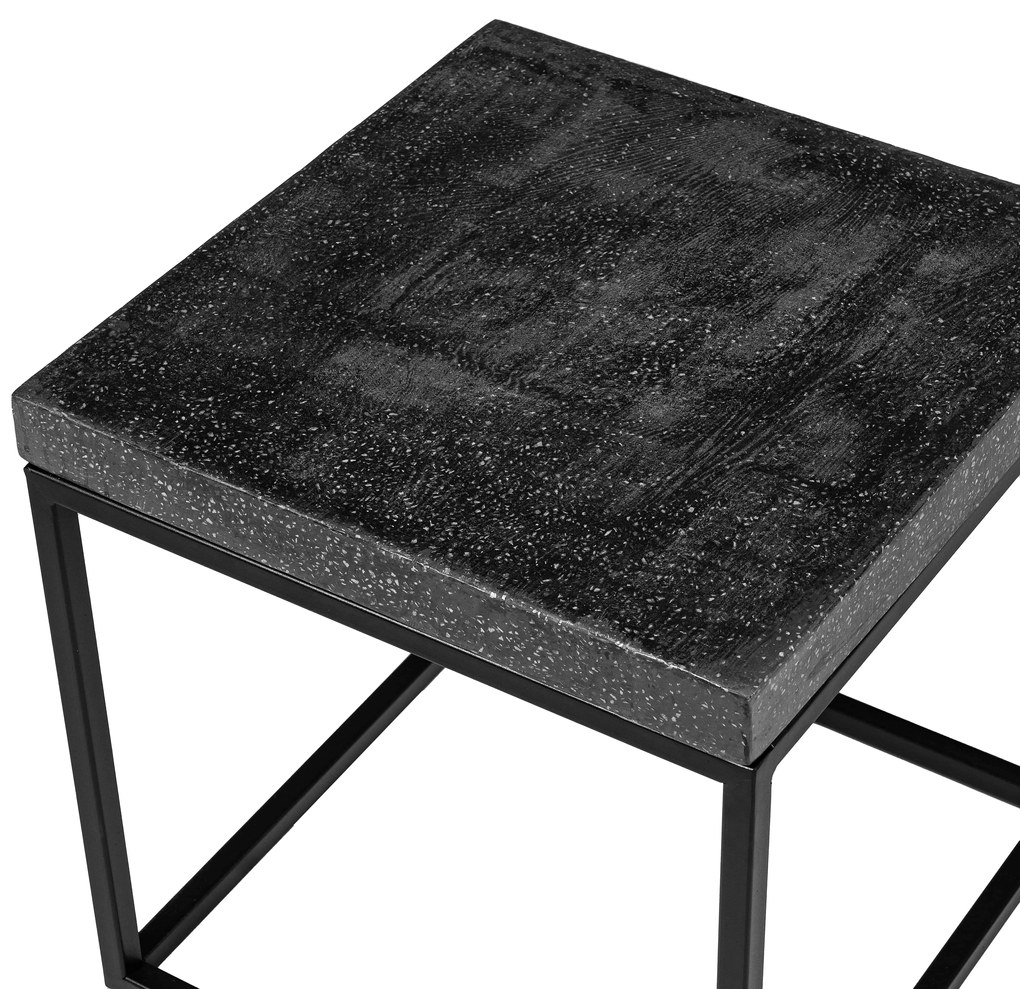 Side Table S Line 50cm X 50cm βοηθητικό με επιφάνεια terrazzo S2393-0071