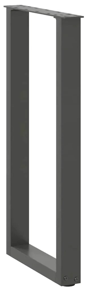 vidaXL Πόδια Κονσόλας 2 τεμ. σε σχήμα U, Ανθρακί 38x(72-73) εκ. από Ατσάλι