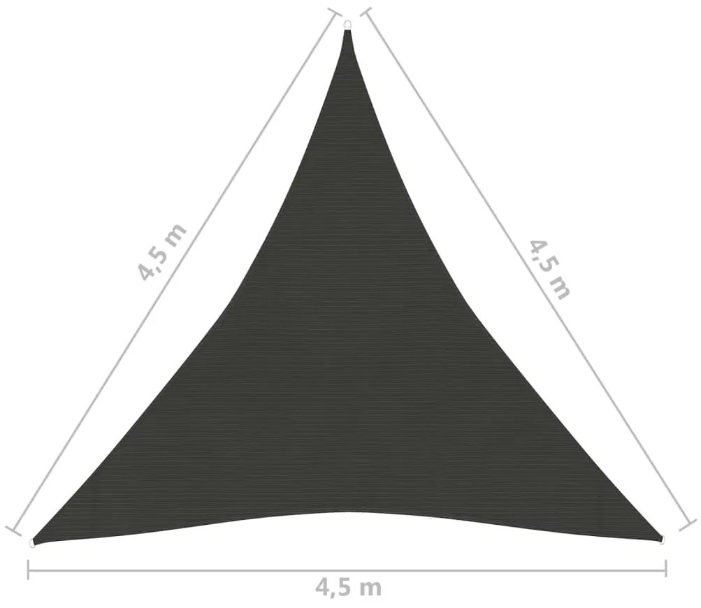 vidaXL Πανί Σκίασης Ανθρακί 4,5 x 4,5 x 4,5 μ. από HDPE 160 γρ./μ²