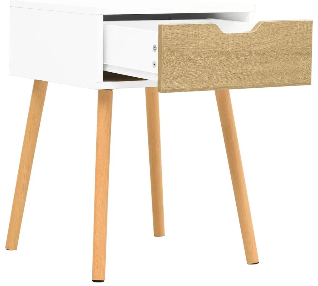 vidaXL Κομοδίνα 2 τεμ. Λευκό/Sonoma Δρυς 40x40x56 εκ. από Επεξ. Ξύλο