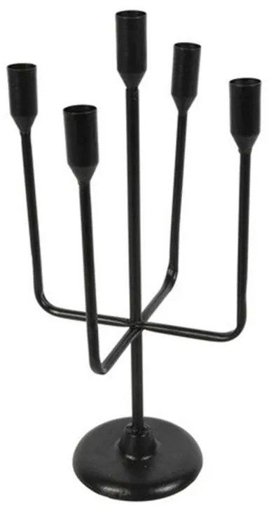 Κηροπήγιο 5 Θέσεων 013.813603 Φ16x40cm Black Μέταλλο