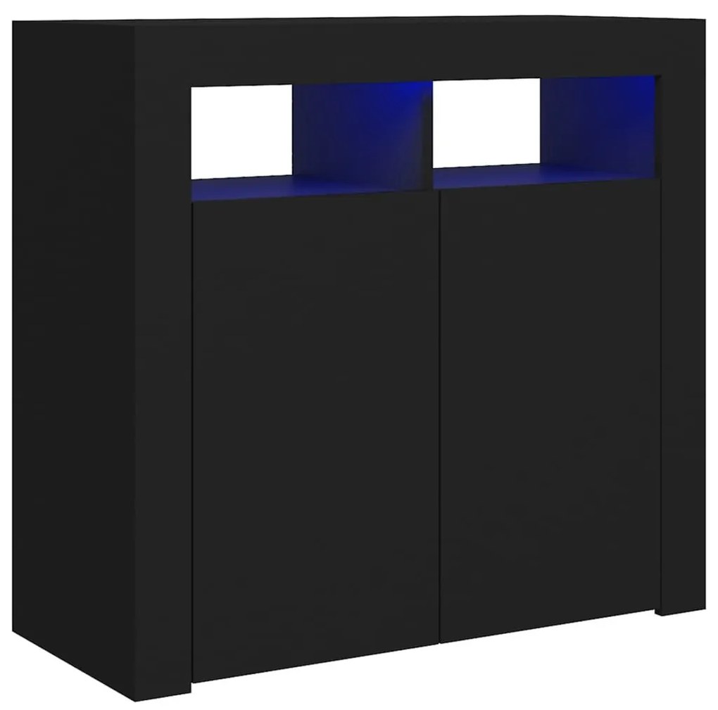 Ντουλάπι με LED Μαύρο 80 x 35 x 75 εκ. - Μαύρο