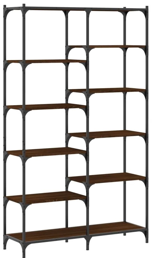 vidaXL Βιβλιοθήκη Καφέ Δρυς 100x32x170 εκ. Επεξεργ. Ξύλο / Σίδηρος