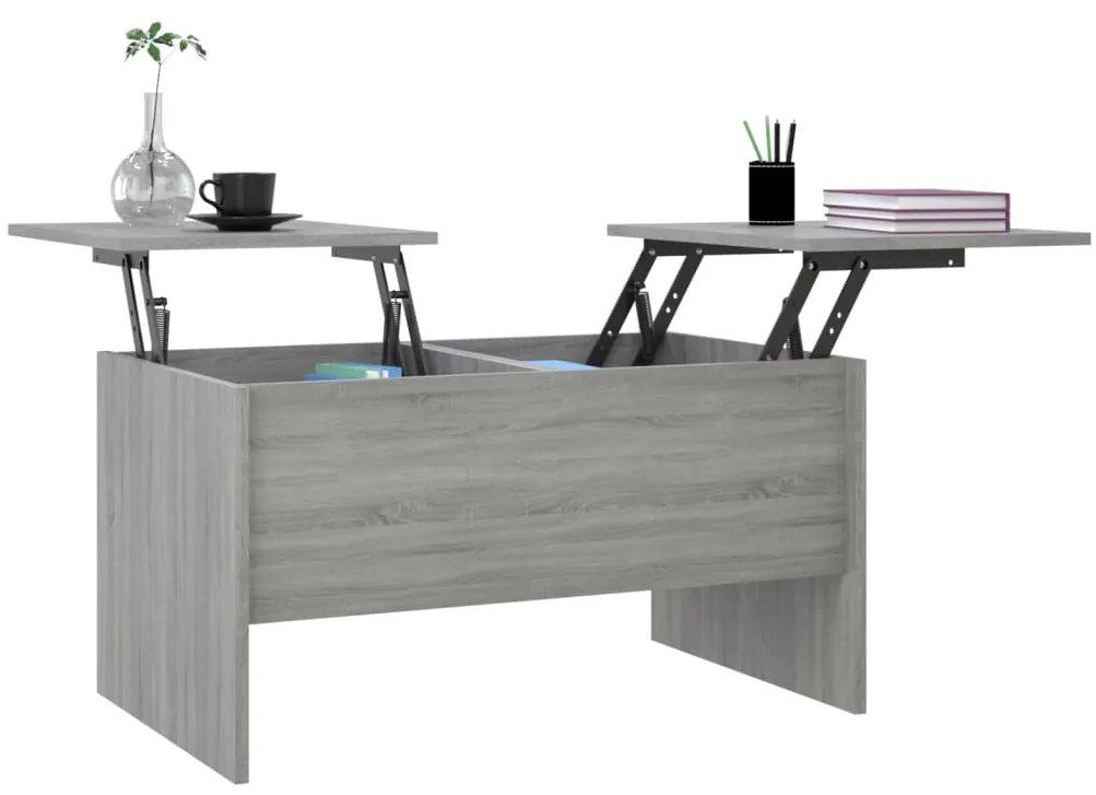 vidaXL Τραπεζάκι Σαλονιού Γκρι Sonoma80x50x42,5 εκ.Επεξεργασμένο Ξύλο