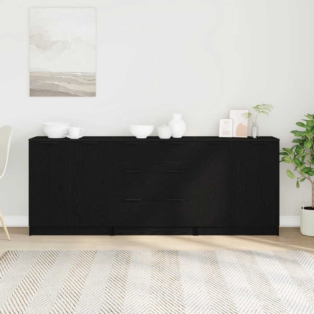 vidaXL Μπουφές Μαύρη Οξυά 180 x 30 x 70 εκ Επεξεργασμένο ξύλο