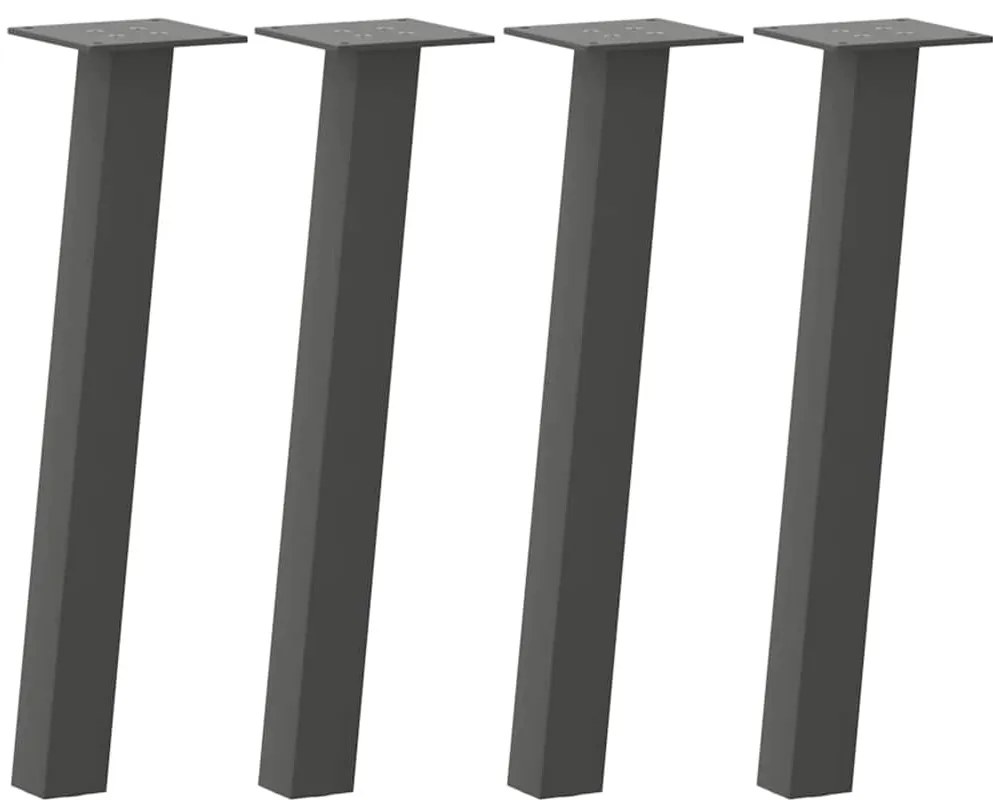 vidaXL Πόδια Τραπεζιού Σαλονιού 4 τεμ. Ανθρακί 42 εκ. Ατσάλι