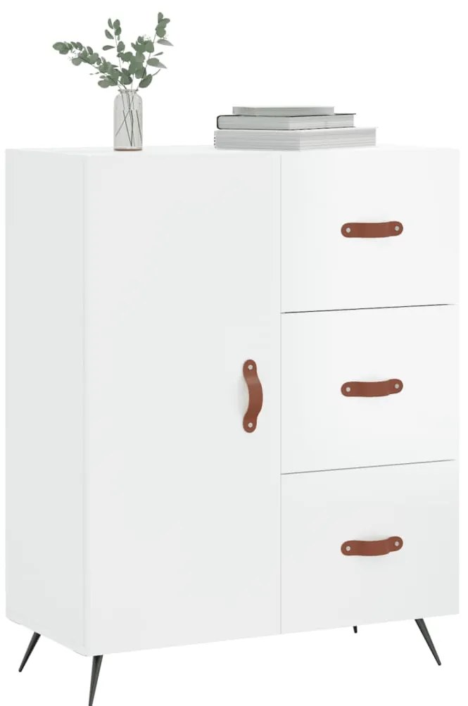 vidaXL Ντουλάπι Γυαλιστερό Λευκό 69,5x34x90 εκ. Επεξεργασμένο Ξύλο