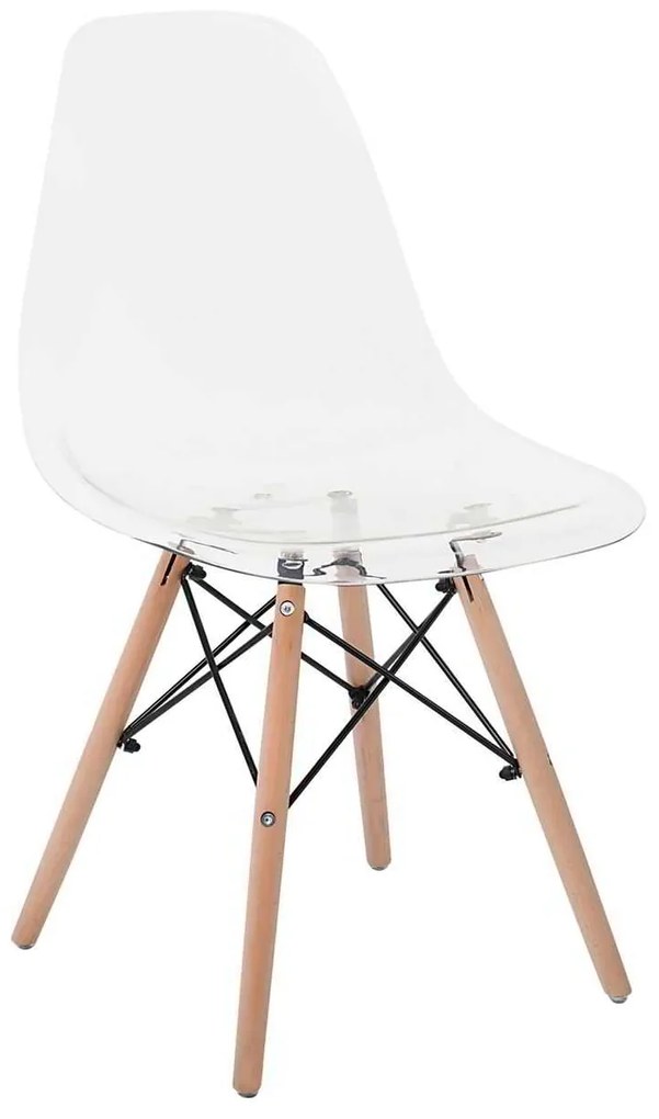 Καρέκλα Art Wood PC Clear 46x53x82cm (Σετ 4 ΤΕΜ)