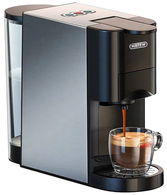 HiBREW Καφετιέρα για Κάψουλες H3A 4σε1 19bar (Μαύρο/Ασημί)