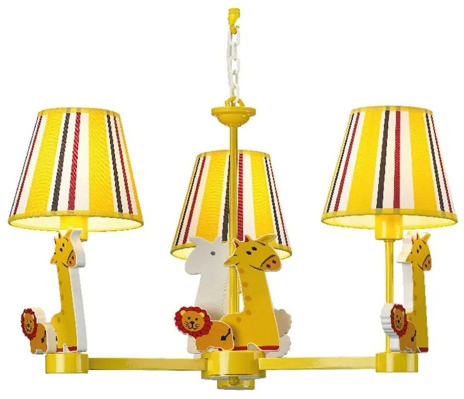 Φωτιστικό Οροφής Παιδικό Ζούγκλα 3ΧE14 MD04553A Yellow Aca Plastic